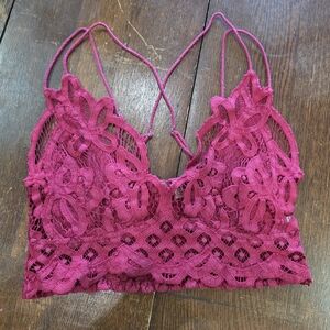FP One collection Adella Crochet Lace Bralette in Magenta